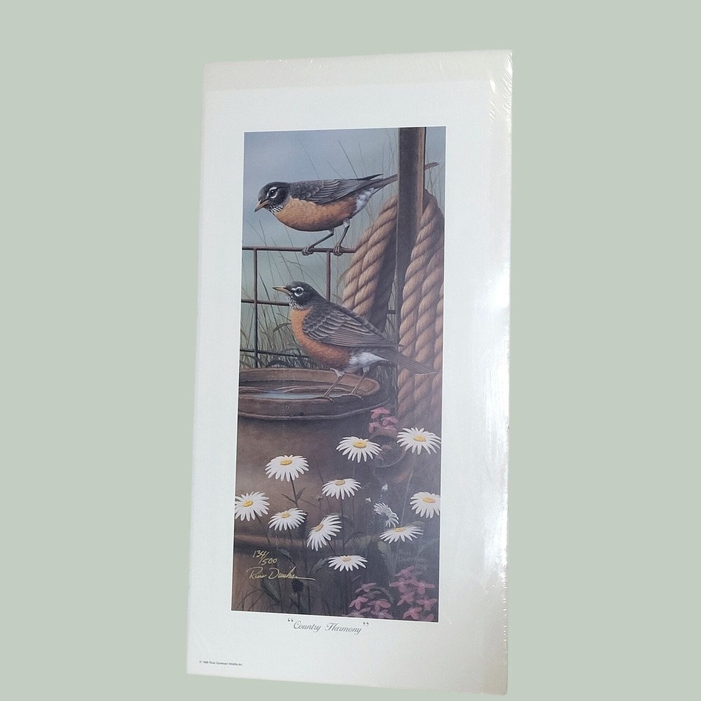 Russ Duerksen Country Harmony Signed Limited Edition Bird Art Print 1998 134/500
